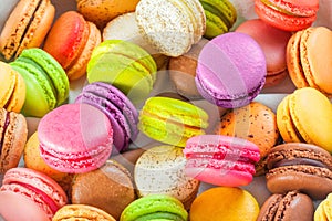 Traditional french colorful macarons