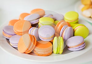 Traditional french colorful macarons