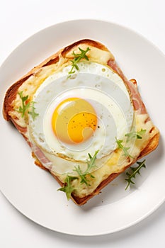 Traditional French Croque Monsieur sandwich photo