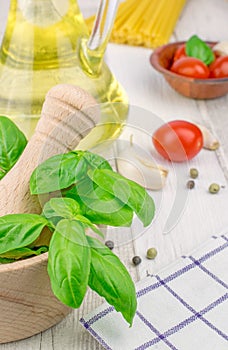 Traditional fresh ingredients for Italian cuisine