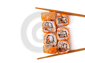 Traditional fresh japanese sushi rolls