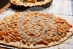 Traditional fruit cake before baking
