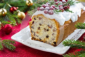 Traditional fruitcake for Christmas
