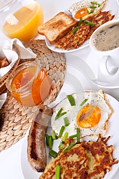Traditional full breakfast meal