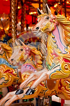 Traditional funfair carousel