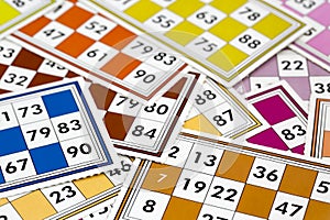 Traditional gambling card game; tombola, bingo playing