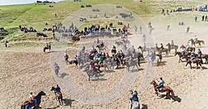 traditional game in Tajikistan, fighting on horseback.