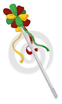 Traditional Garabato wand for the dancers of Barranquilla`s Carnival, Vector illustration photo