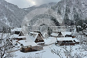 Traditional gassho style houses at Gokayama Gassho no Sato