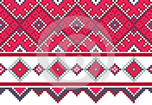 Traditional geometric pattern for Slavic embroidery