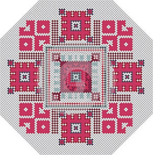 Traditional geometric pattern for Slavic embroidery