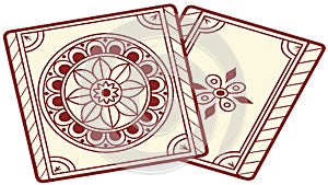 Traditional Geometric Tile Decorative Elements, vector design Generative AI