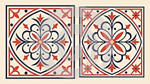 Traditional Geometric Tile Patterns: Ornate Decorative Designs, vector design Generative AI