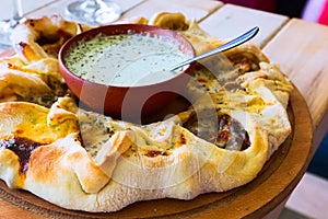 Traditional Georgian adjara pie
