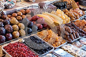 Traditional georgian caucassian sweets on a market