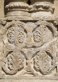 Traditional georgian floral ornament on Bagrati Cathedral,Kutaisi