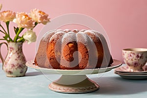 Traditional German cake called Gugelhupf in distinctive ring pan shape