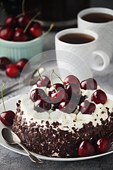 A traditional German chocolate and cherry cake Schwarzwald