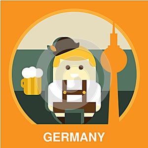 Traditional Germany Resident Vector Illustration