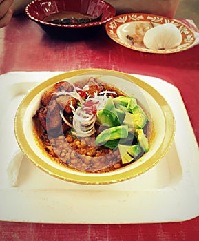 Traditional Ghanaian dish Red-Red with beans photo