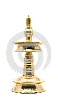 traditional gold oil lamp or vilakku or samai
