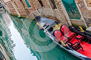 Traditional Gondola over emerald water