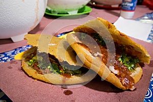 Traditional Gorditas served with Salsa photo