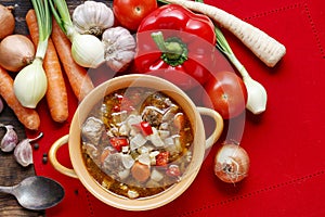 Traditional goulash soup