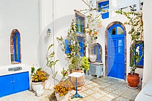 Traditional greek architecture on Santorini island, Greece.