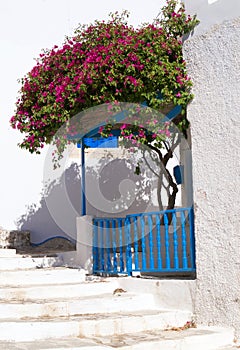 Traditional Greek balcony on Milos island