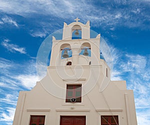 Traditional Greek Church in Oia, Santorini island, Cyclades, Greece