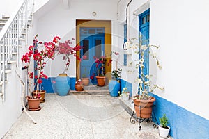 Traditional Greek facade of house