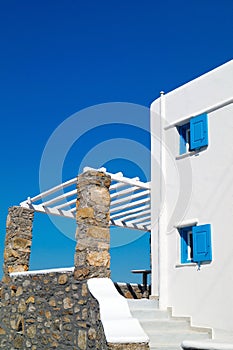 Traditional greek house on Mykonos island