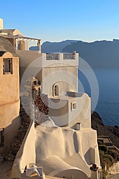 Traditional greek house at sunset