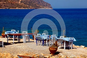 Traditional greek outdoor restaurant Greece