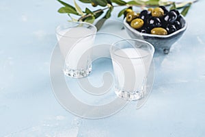 Traditional greek vodka ouzo