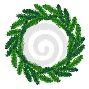 Traditional green christmas wreath