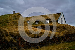 Traditional Grenjadarstadur farm houses, Iceland photo