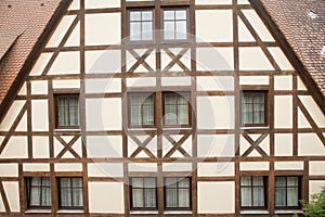 Traditional half timber house in Germany .