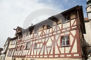 Traditional half timber house in rothenburg.