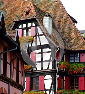 Traditional half-timbered architecture in Alsace