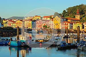 Traditional half-timbered basque houses in Saint Jean de Luz