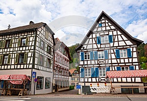 Traditional half timbered german houses