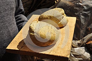 Traditional hand made cheese: smoked ricotta