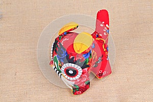 Traditional hand made cloth tiger toy