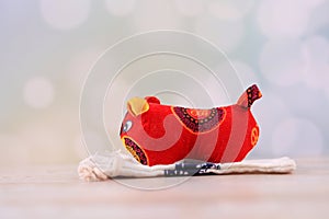 Traditional hand made cloth tiger toy