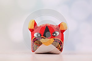 Traditional hand made cloth tiger toy