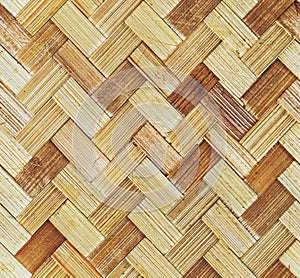 Traditional handcraft weave Thai style pattern nature background texture wicker surface for furniture material.