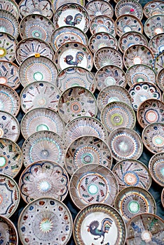 Traditional handcrafted romanian pottery plates