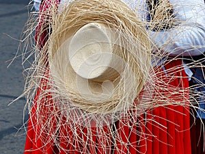 Handmade ecuadorian Straw hat, Ecuador photo